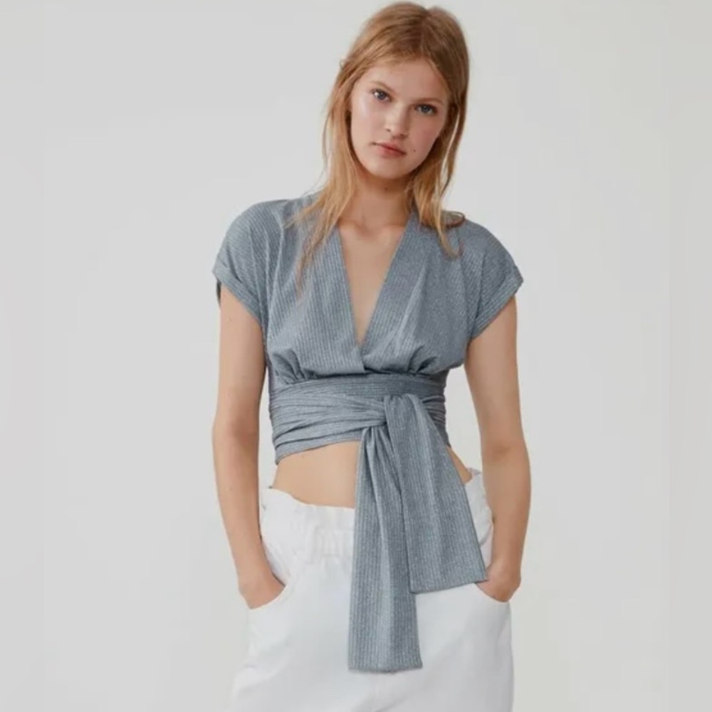Zara silver top size S